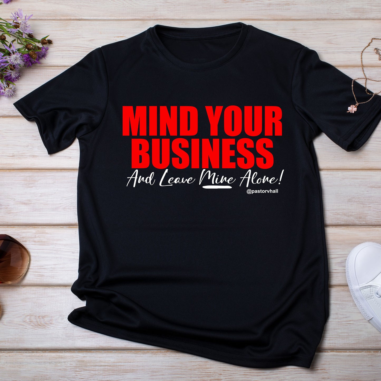 VRH-Mind Your Business Tee - Black w/ RED AND WHITE